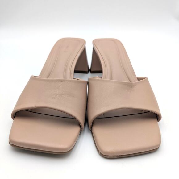 Open Edit Jaydin Block Heel Sandals Women's Open Toe Beige Size US6M EU36.5 - Picture 11 of 12